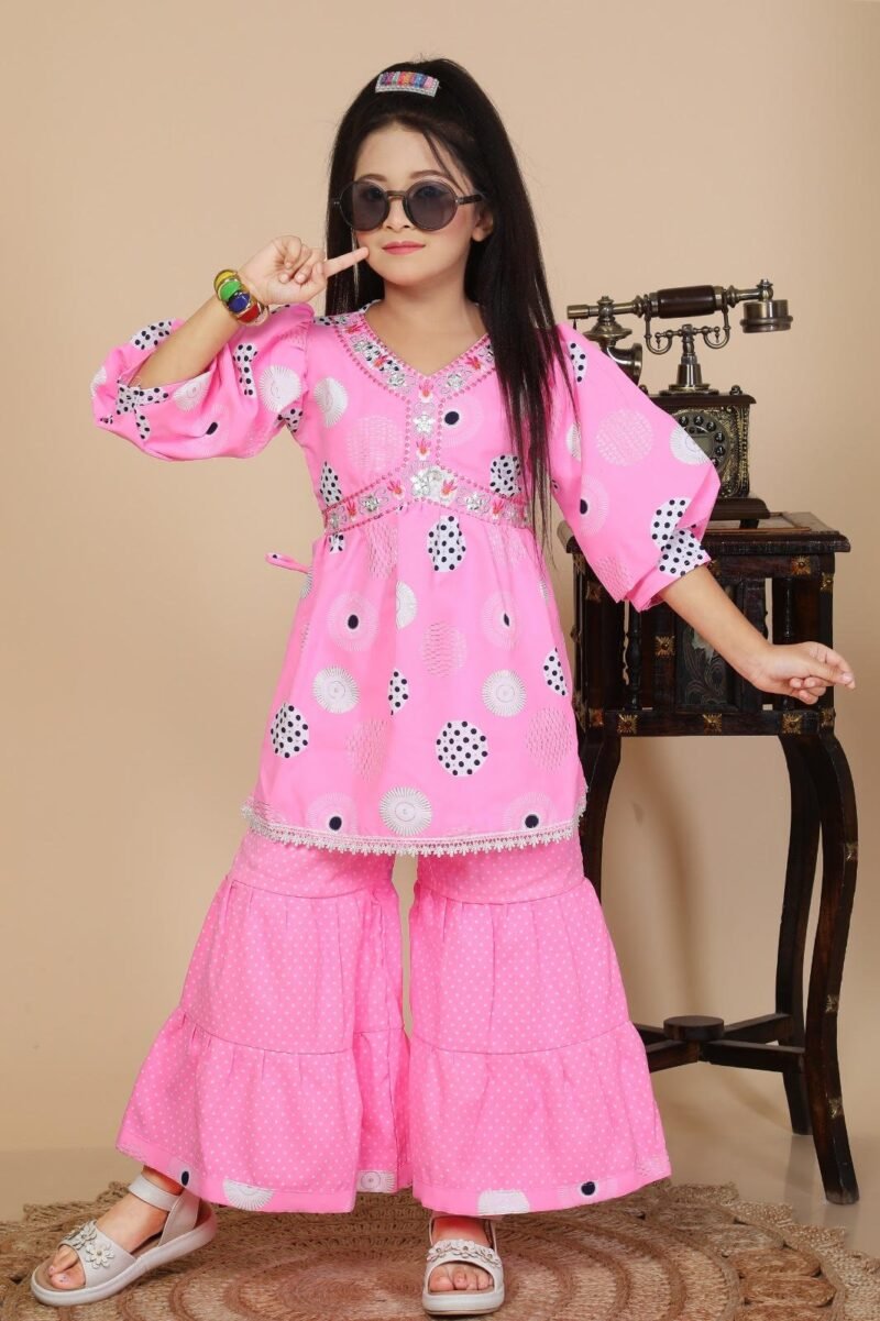 Alia Cut Palazzo Pant Set For Girls