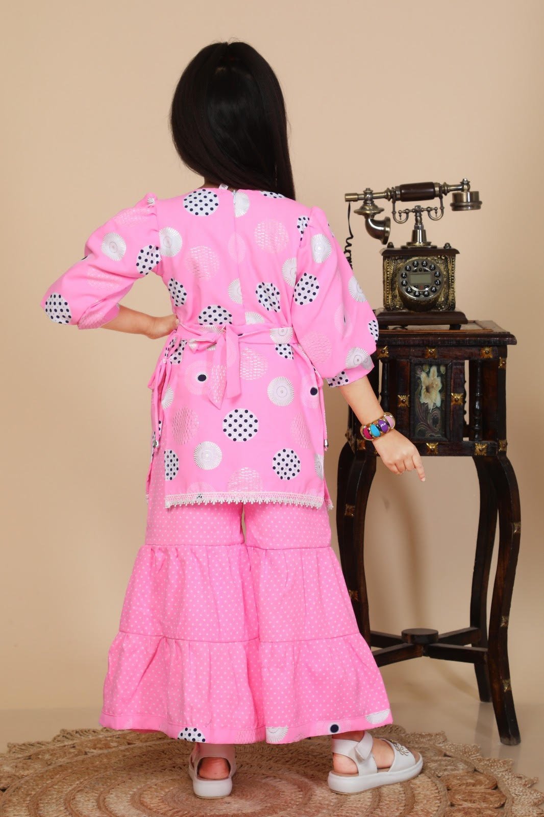 Alia Cut Palazzo Pant Set For Girls - Image 4