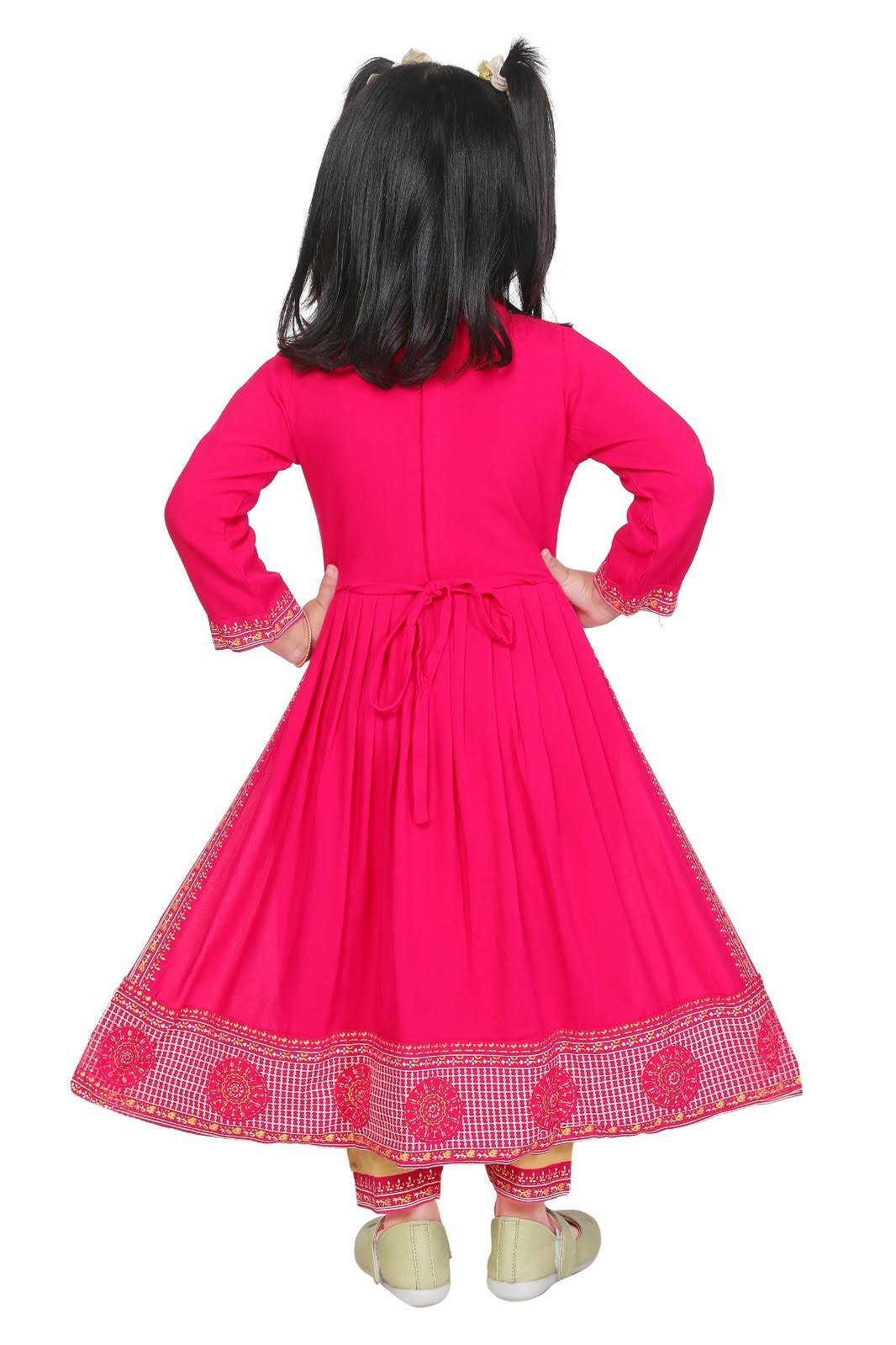Pink Nyra Suit For Girls - Image 3