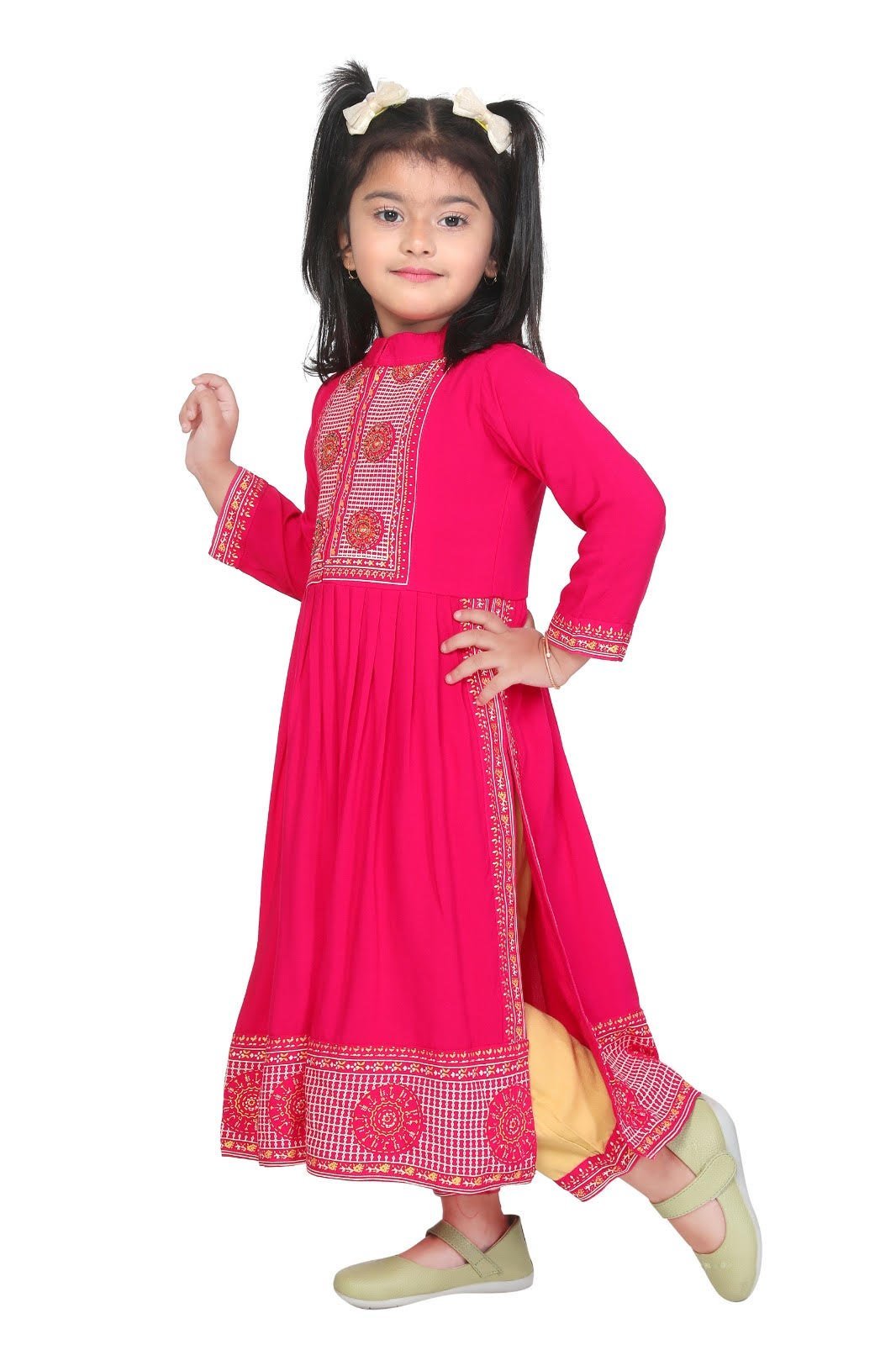 Pink Nyra Suit For Girls - Image 2