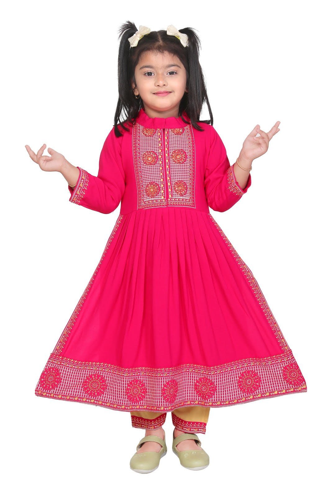 Pink Nyra Suit For Girls