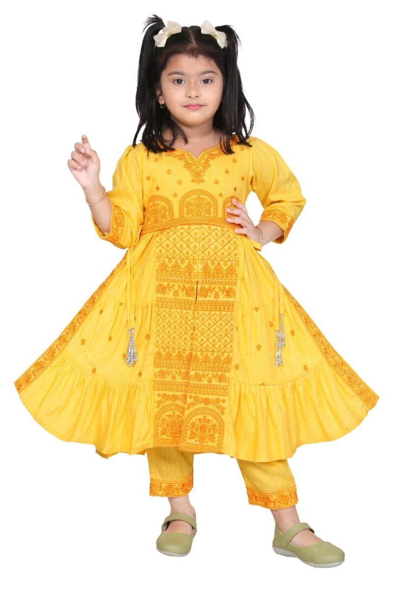 Nyra Cut Yellow Suit Set For Girls